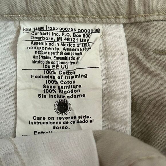 Carhartt Cargo Work Shorts Men’s 28 Khaki Beige Cotton Workwear Utility Pockets - Picture 11 of 11